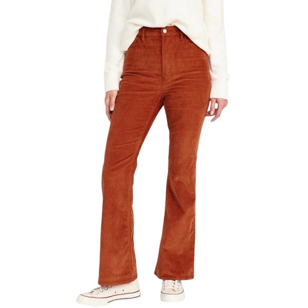 Women's Old Navy Extra High-Rise Cord Corduroy Kicker Boot Cut Pants Size 8